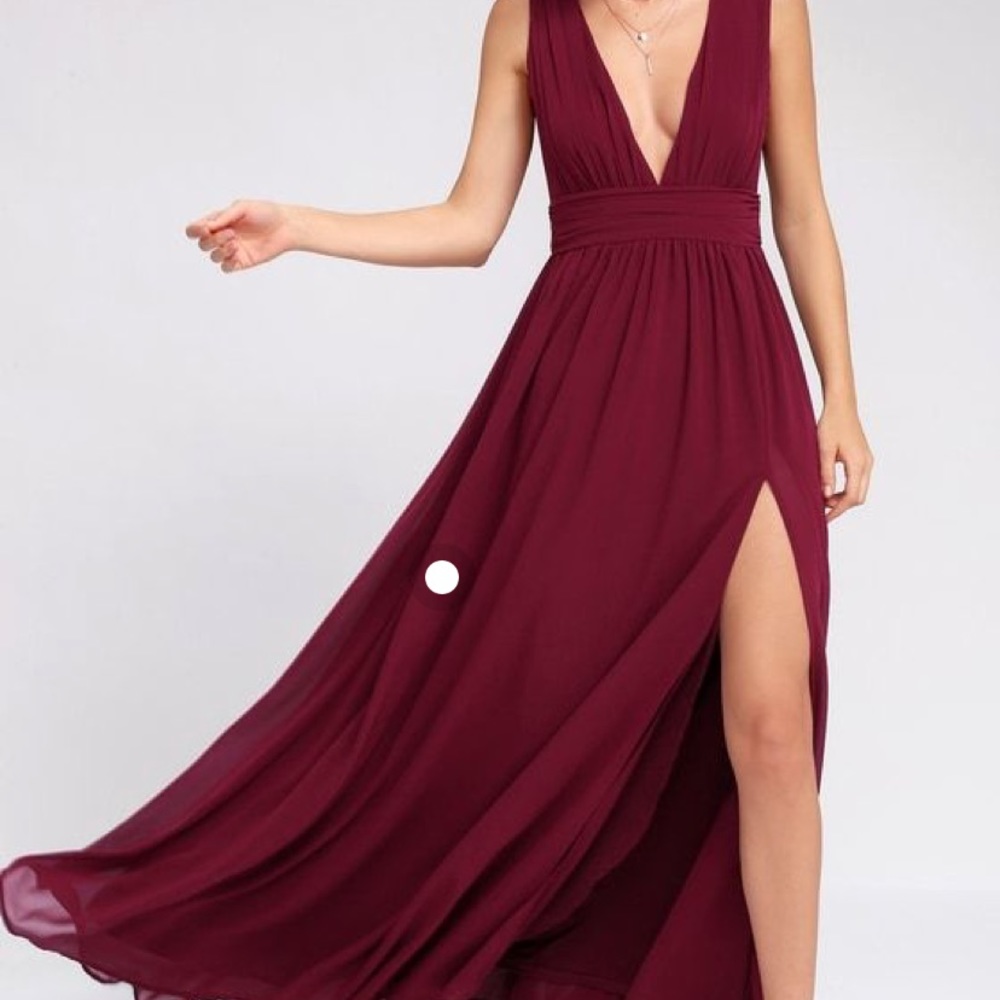 Lulu’s Heavenly Hues Burgundy Maxi Dress